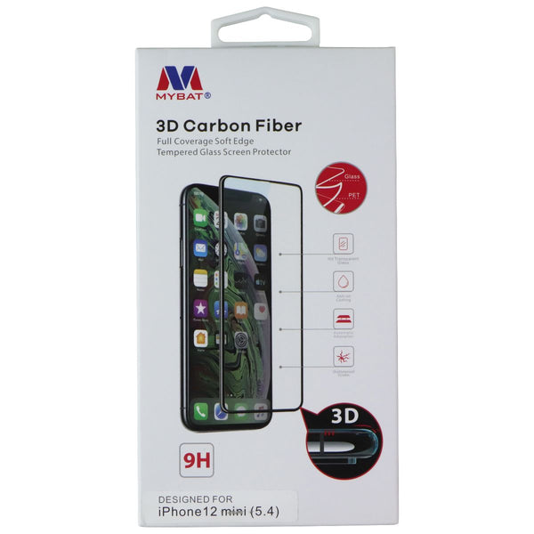 MyBat 3D Carbon Fiber Tempered Glass Screen Protector for Apple iPhone 12 mini
