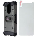 Mybat 3-in-1 Kinetic Hybrid Case / Holster / Glass Combo for LG K40 - Gray