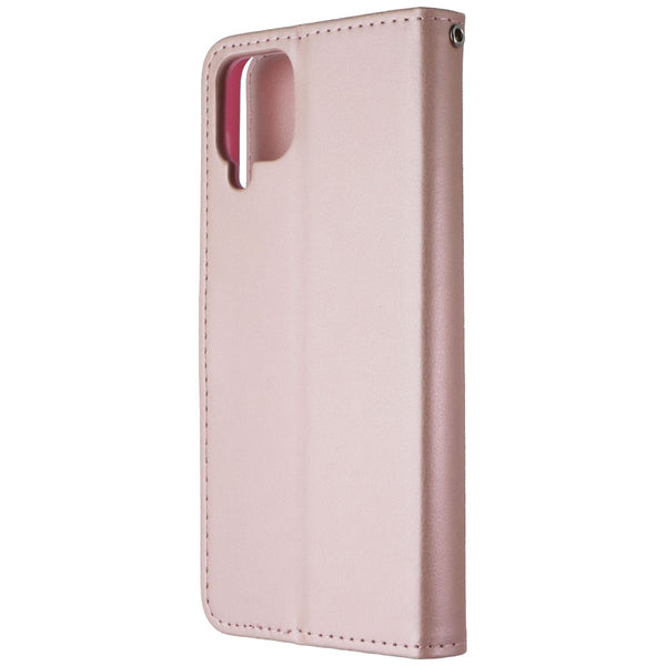 MyBat MyJacket Wallet Folio Case for Samsung Galaxy A12 5G - Rose Gold Leather