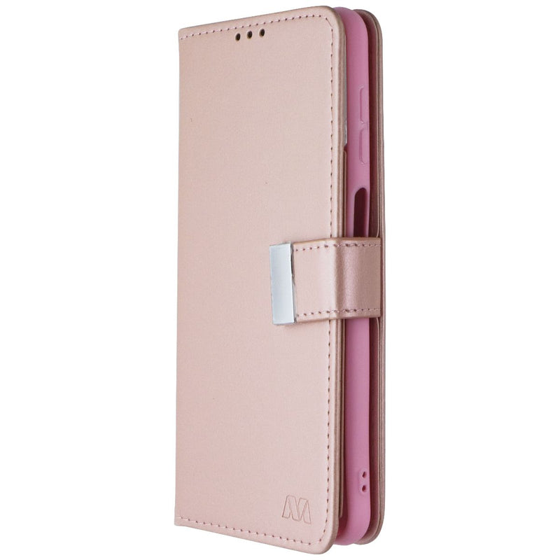 MyBat MyJacket Wallet Folio Case for Samsung Galaxy A12 5G - Rose Gold Leather