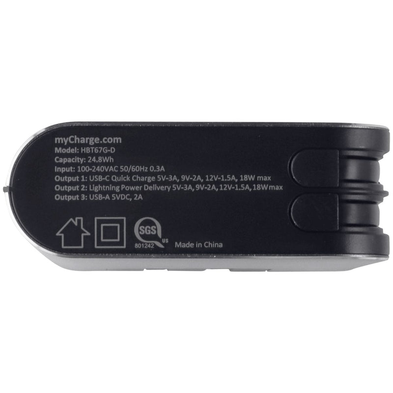 myCharge HUB Turbo 6700mAh USB-C Portable Charger - Gray