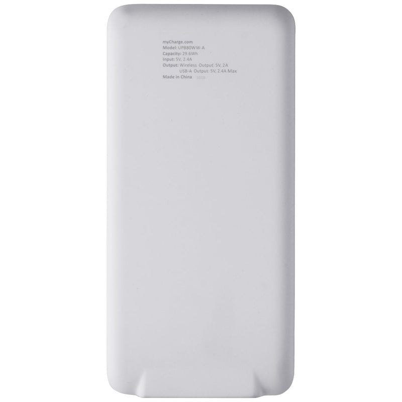 myCharge Unplugged 8K Fast Wireless Dual USB Powerbank - White (UPB80WW-A)