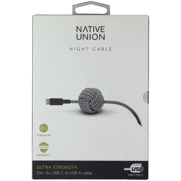 Native Union Night Cable USB-C to USB-A 10FT Cable - Zebra