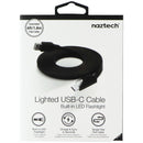 naztech (6ft/1.8m) Lighted USB-C Flat Cable with Built-in LED Flashlight - Black