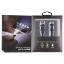 naztech (6ft/1.8m) Lighted USB-C Flat Cable with Built-in LED Flashlight - Black