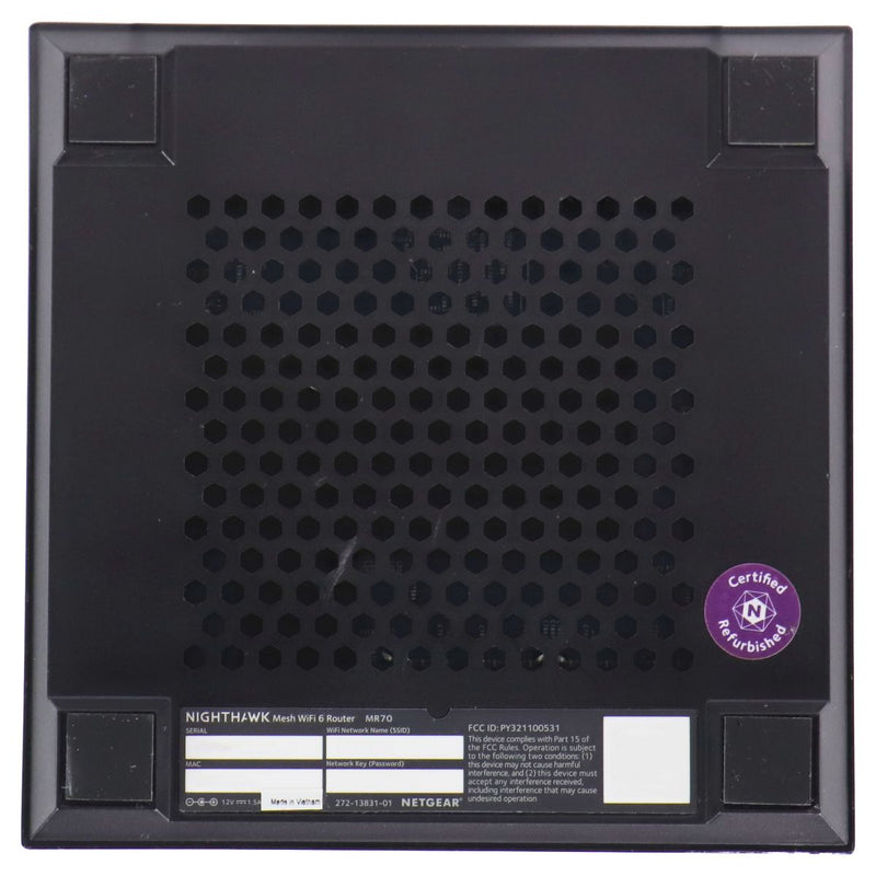 Netgear Nighthawk Dual-Band WiFi 6 Mesh MR70 Wireless Router - Black
