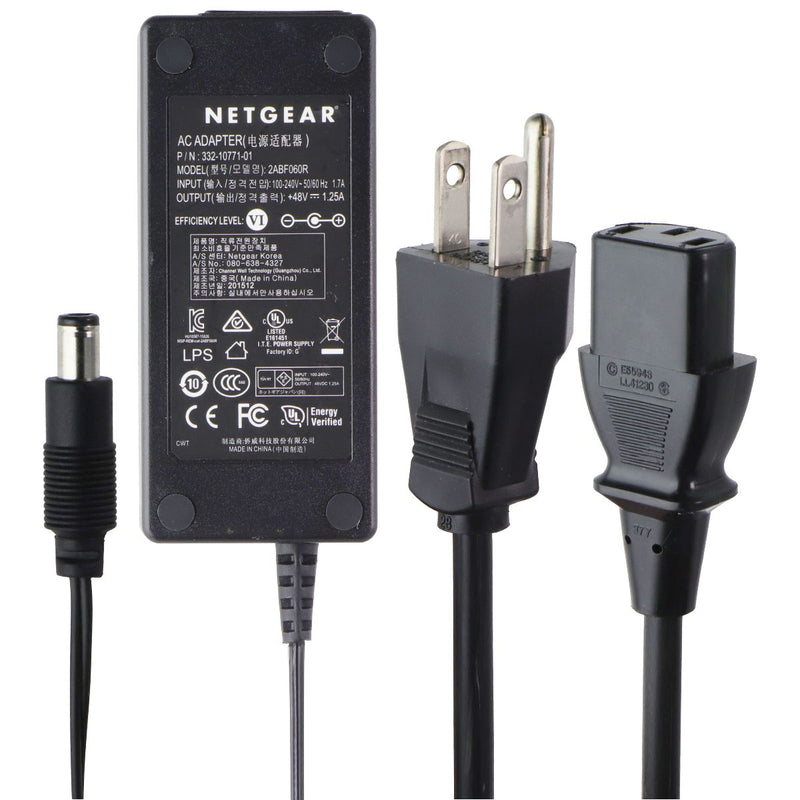 NetGear (48V/1.25A) AC Adapter Power Supply - Black (2ABF060R / 332-10771-01)