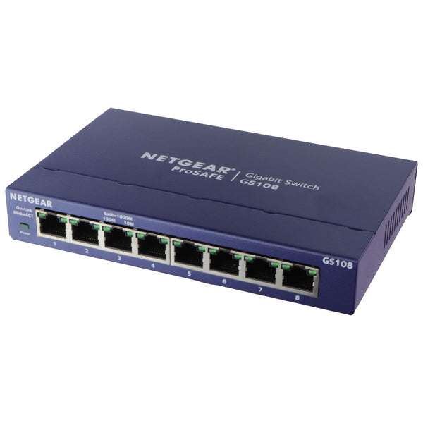Netgear ProSafe 8-Port Gigabit Ethernet Unmanaged Switch (GS108) - Blue