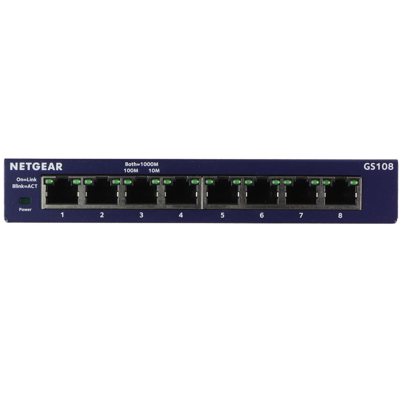 Netgear ProSafe 8-Port Gigabit Ethernet Unmanaged Switch (GS108) - Blue