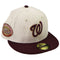 New Era 59FIFTY Washington Nationals MLB Fitted Hat - Size 7 - Ivoire/Maron/Gris