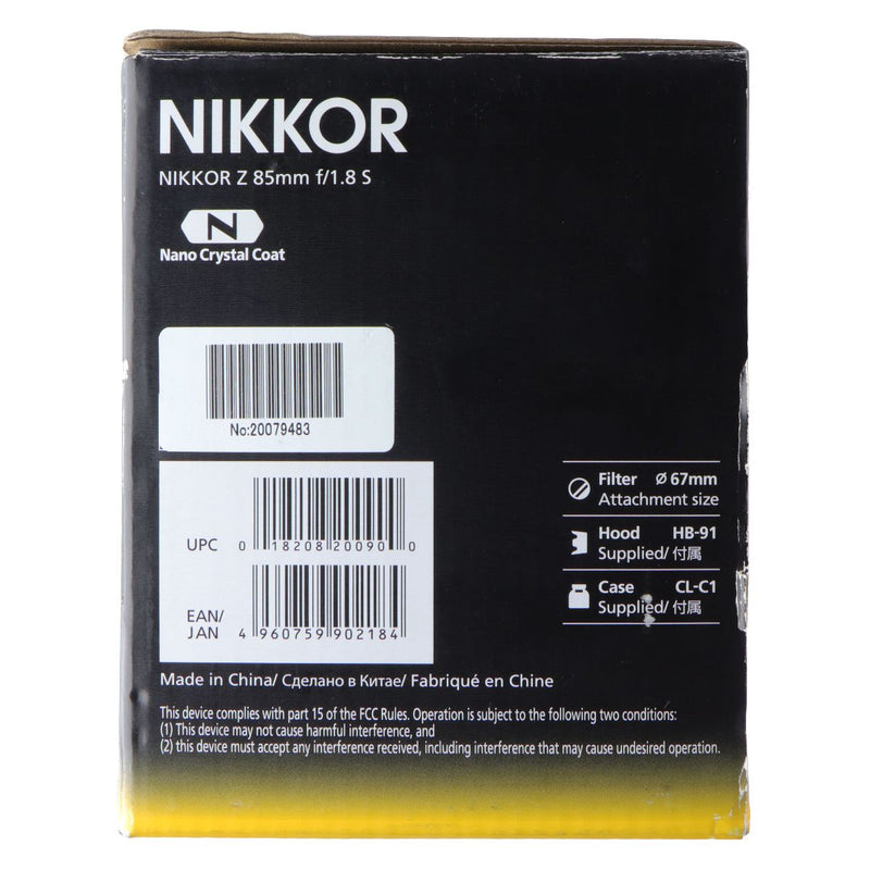 Nikon NIKKOR Z 85mm Portrait Prime Lens for Z Series Mirrorless Cameras