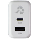 Nimble Wally Duo (32W) Dual-Port (USB-C and USB-A) Wall Charger - Polar White