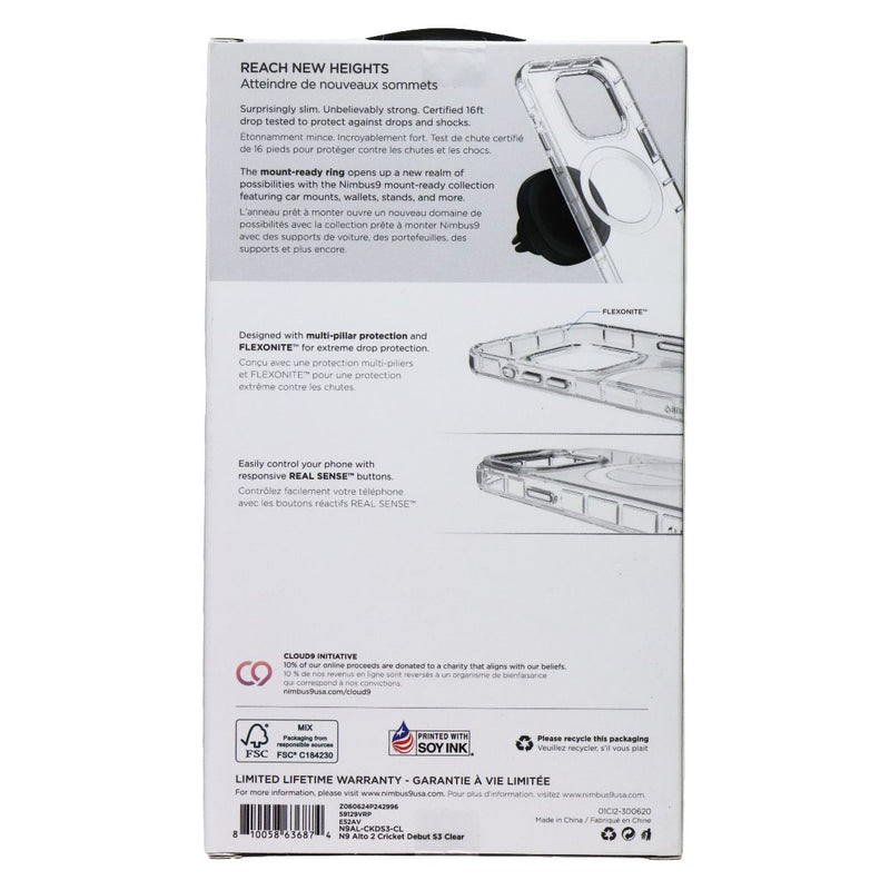 Nimbus9 Alto 2 Case with Magnetic Ring for Cricket Debut S3 - Clear