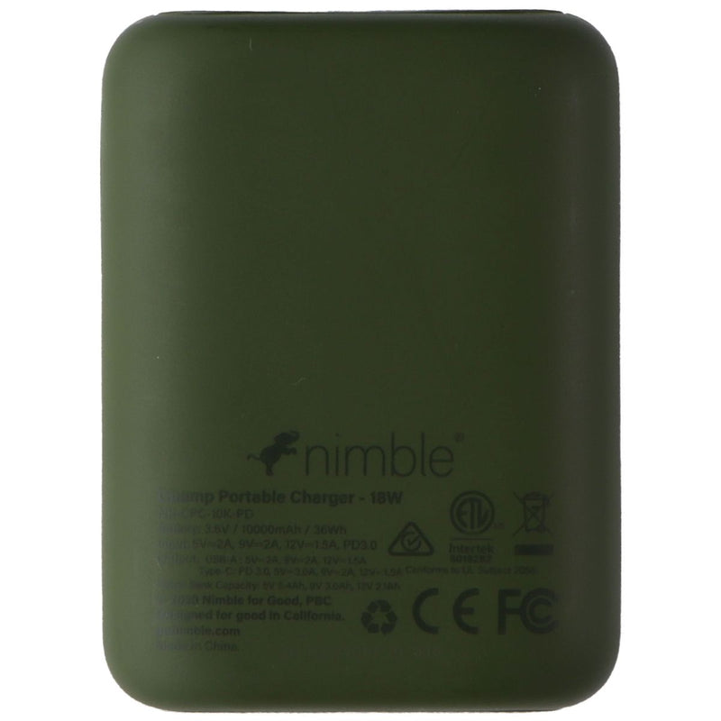 Nimble Eco-Friendly CHAMP 10k PD Portable Charger (NB-CPC-10K-PD) - Green