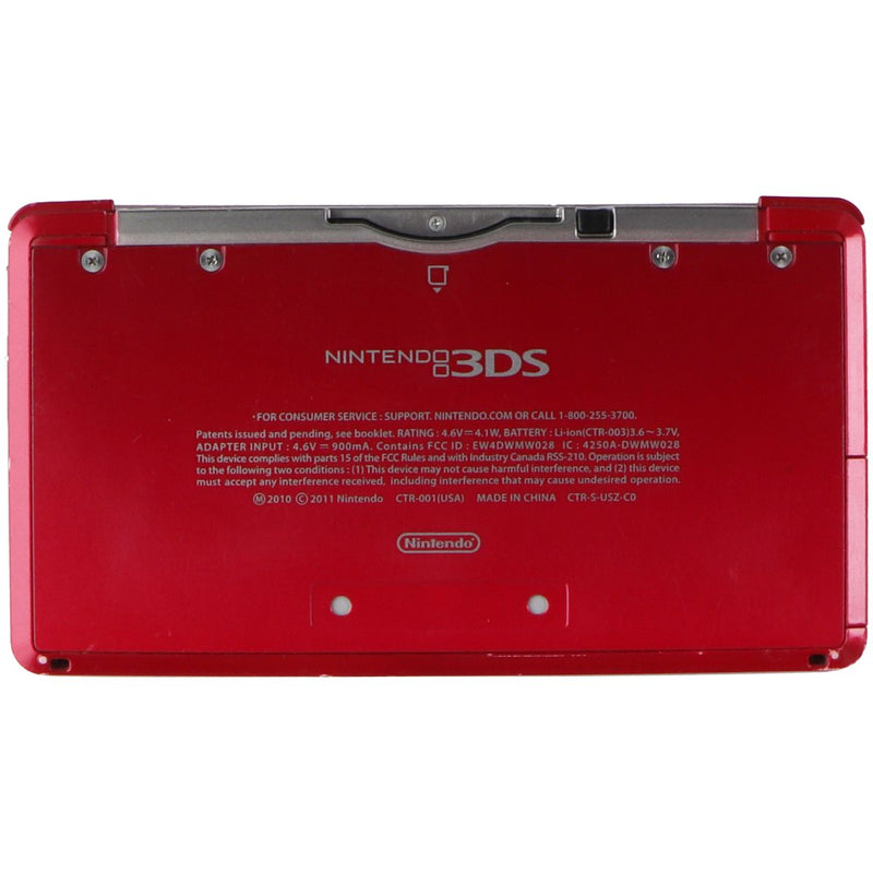 Nintendo 3DS Handheld Gaming System - Flame Red (CTR-001)