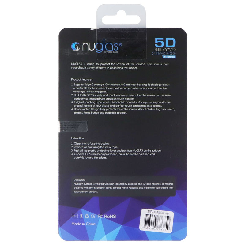 Nuglas 5G Full Cover Curved Edge Tempered Glass for Samsung A10e/A20e/A40
