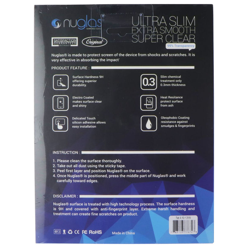 Nuglas Ultra Slim .3mm Tempered Glass for Samsung Tab A 10.1 (2019) - Clear