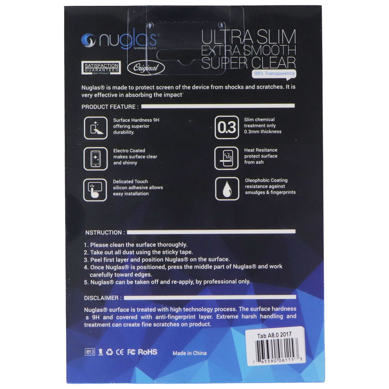 Nuglas Ultra Slim Premium Tempered Glass for Samsung Tab A 8.0 (2017)