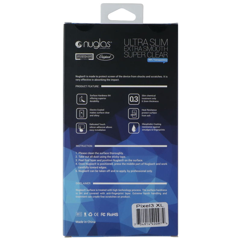 Nuglas Crystal Clear Premium Tempered Glass for Google Pixel 3 XL - Clear