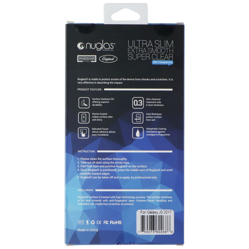 Nuglas Crystal Clear Tempered Glass for Samsung Galaxy J3 2017 / J3 Pro - Clear