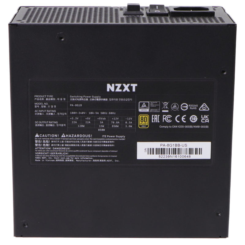 NZXT C850 Gold Modular ATX PSU (2022) Gaming Power Supply - Black