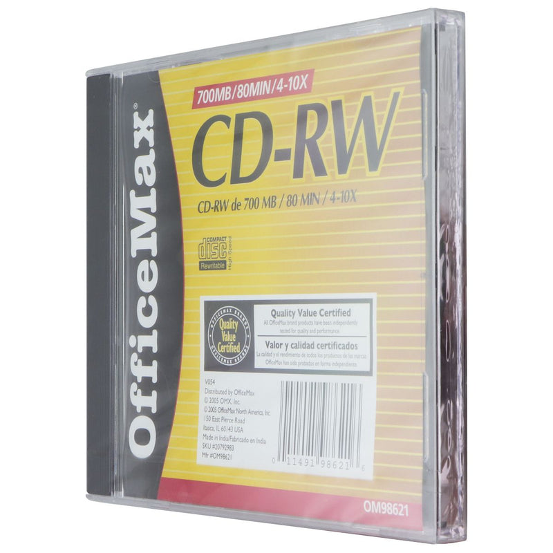 OfficeMax CD-RW (10-Pack) Blank Disc Rewritable with Case 700MB/80 Min/4-10x