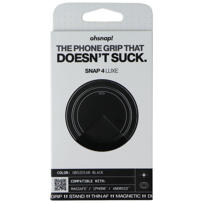ohsnap! SNAP 4 LUXE Series Magnetic & MagSafe Phone Grip/Stand - Obsidian Black