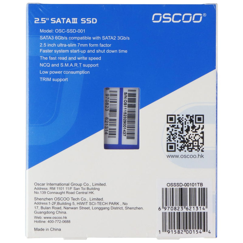 OSCOO (1TB) Blue 2.5-in SATA III Internal SSD (OSC-SSD-001)