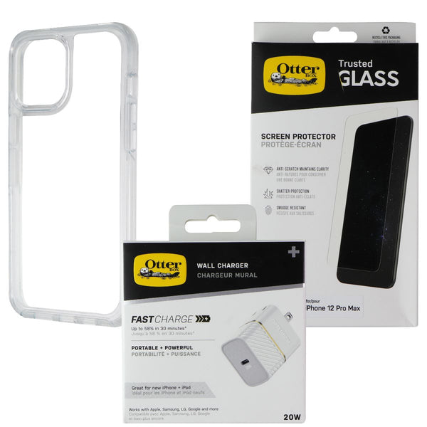 Otterbox Symmetry Clear Protection + Power Kit Bundle for iPhone 12 Pro Max