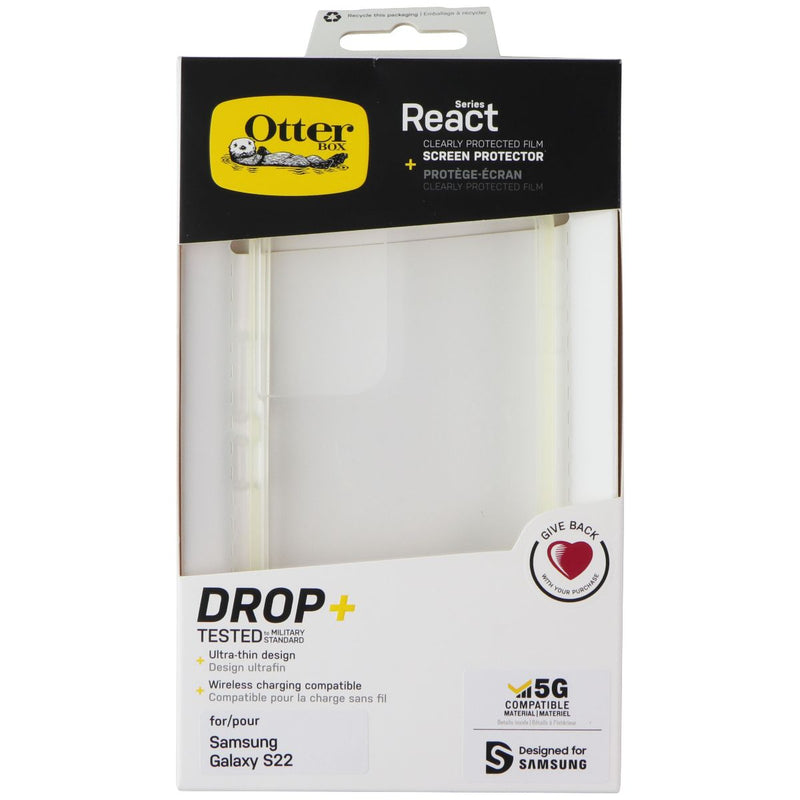 OtterBox React Case + CP Film Screen Protector for Samsung Galaxy S22 - Clear