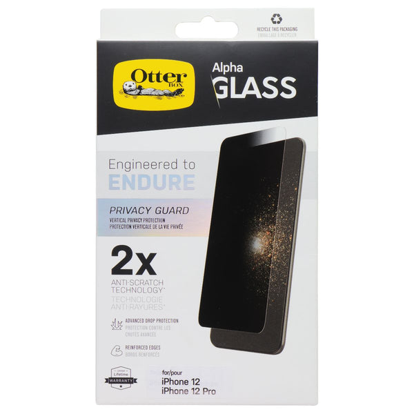 OtterBox Alpha Glass Privacy Screen Protector for Apple iPhone 12/iPhone 12 Pro