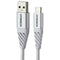 OtterBox (2m/6.6ft) Premium USB-A to USB-C Braided Charge Cable - Cloud White