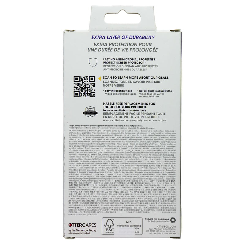 OtterBox Premium Pro Glass Privacy Guard Screen Protector for iPhone 15 Pro Max