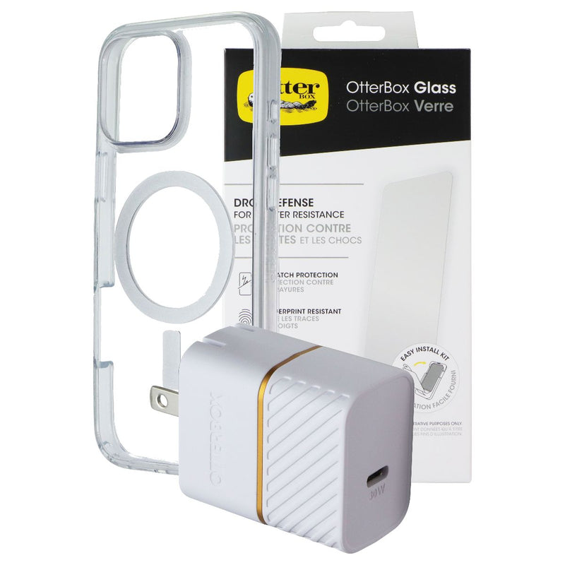 OtterBox Protection + Power Kit for MagSafe for iPhone 16 Pro Max - Clear/White