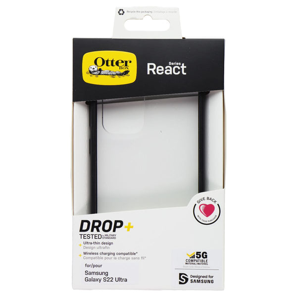 OtterBox React Series Case for Samsung Galaxy S22 Ultra - Black (Transparent)