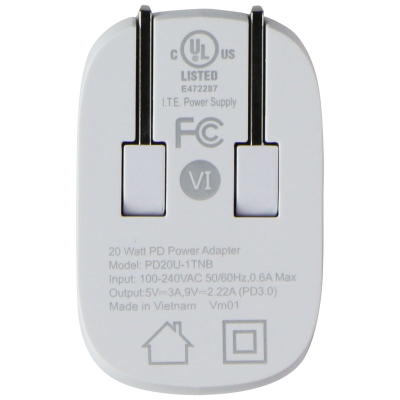 OtterBox 20W USB-C PD Fast Charge Wall Adapter - White (78-80651)