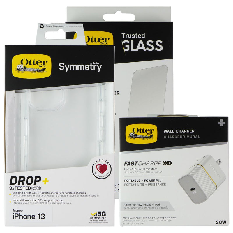 OtterBox Protection + Power Kit Case Bundle for Apple iPhone 13 - Clear