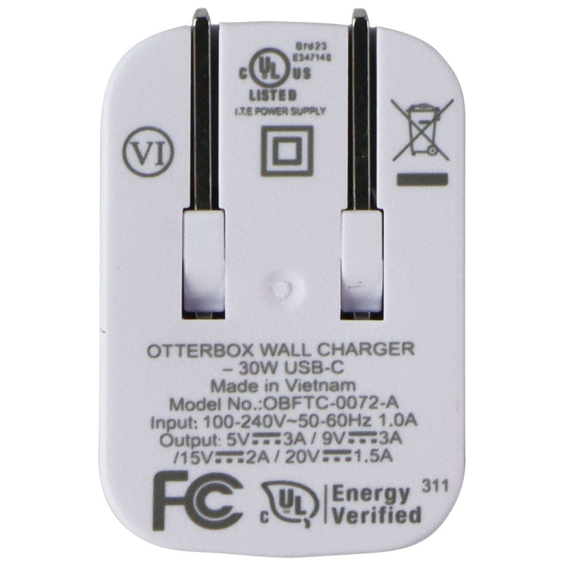 OtterBox (30W) Fast Charge USB-C Wall Charger - Cloud Dust White