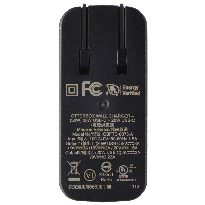 OtterBox Fast Charge USB-C Wall Charger - 50W Combined - Black