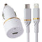 OtterBox (18W) FastCharge Car Charging Kit (Lightning 8-Pin to USB-C) - White