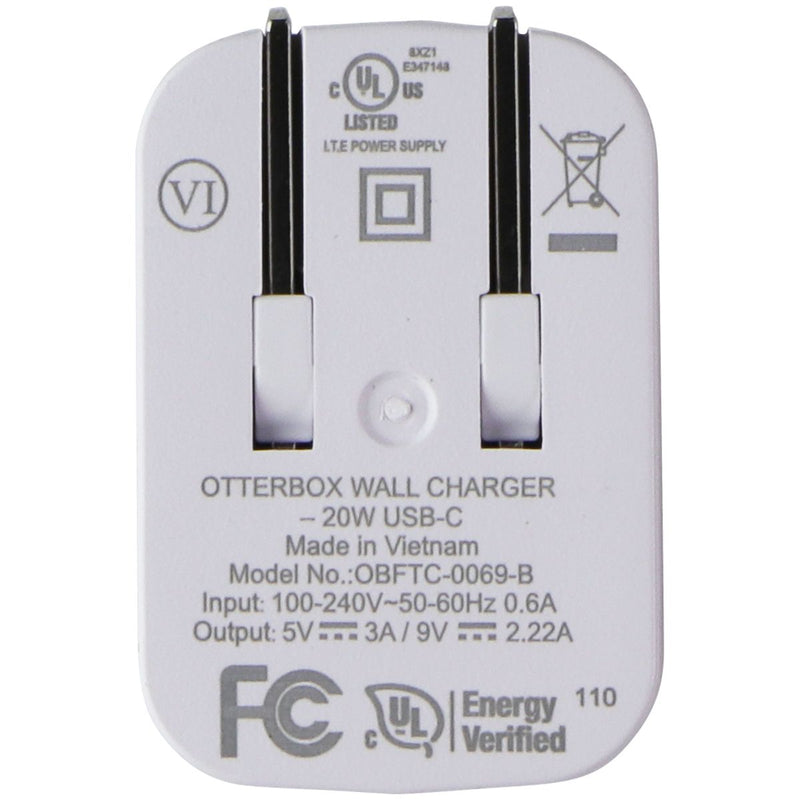 OtterBox Wall Charger USB-C 2OW - White (Cable not Included)