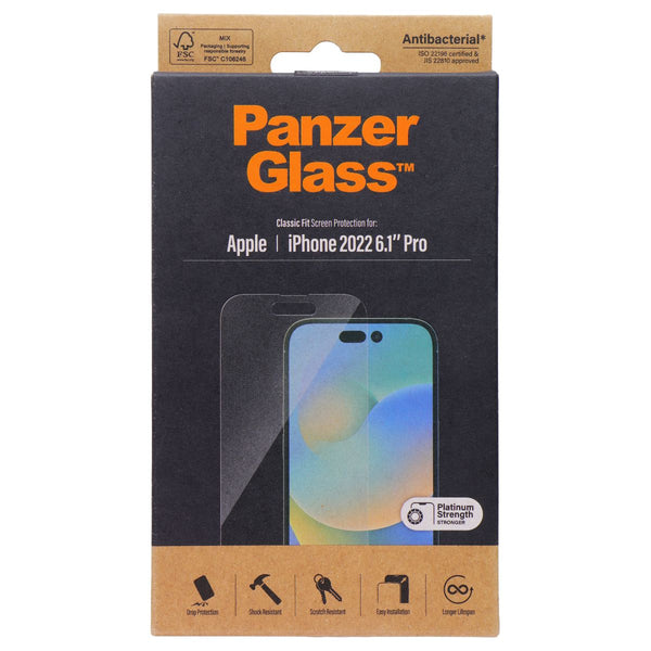 PanzerGlass Platinum Strength Classic Fit Screen Protector for iPhone 14 Pro