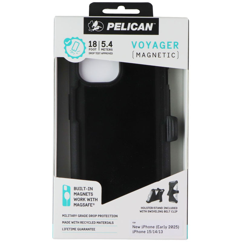 Pelican Voyager Case + Holster for MagSafe for Apple iPhone 15/14/13 - Black