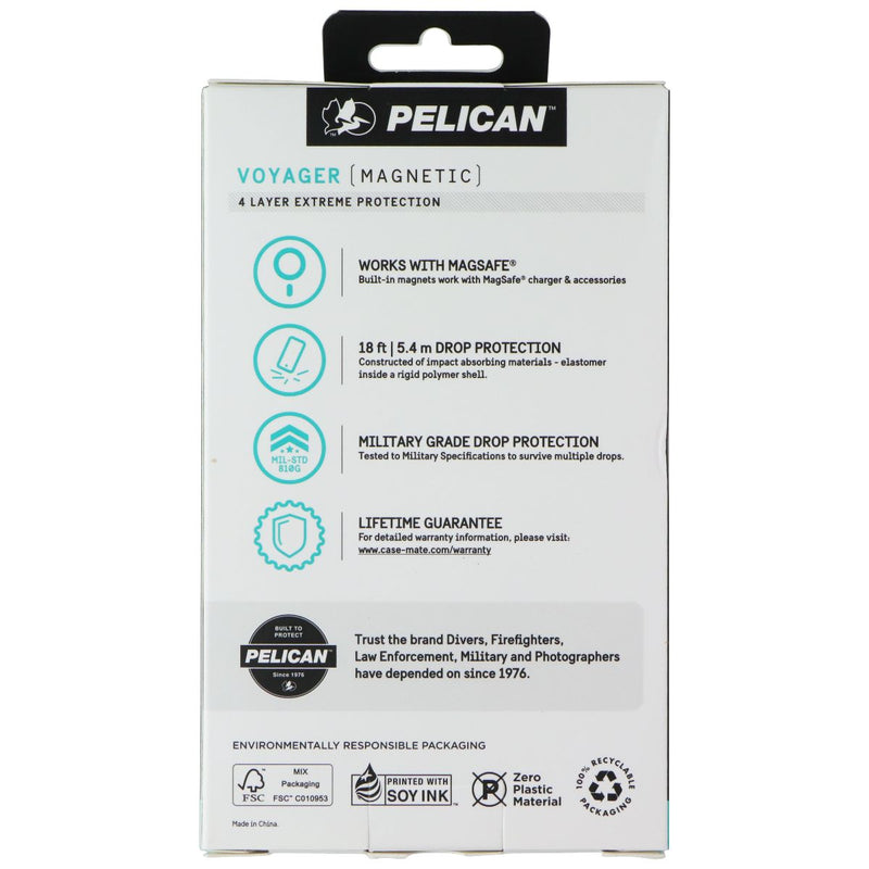 Pelican Voyager Case + Holster for MagSafe for Apple iPhone 15/14/13 - Black