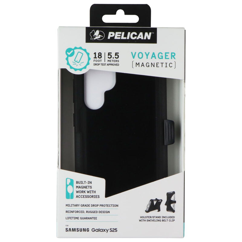 Pelican Voyager Series Case & Holster for Samsung Galaxy S25 - Black