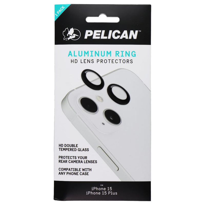 Pelican Aluminum Ring HD Lens Protectors for iPhone 15/15 Plus - Black