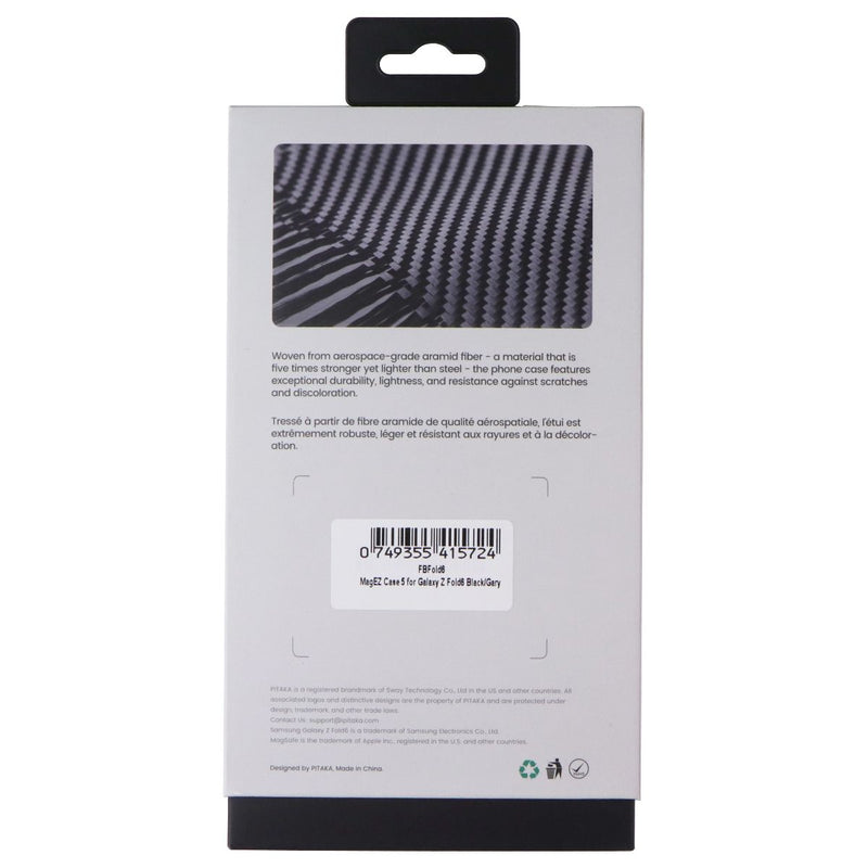 PITAKA Edge MagEZ Case 5 for MagSafe for Samsung Galaxy Z Fold6 - Black/Gray