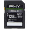PNY 128GB Elite-X SDXC Flash Memory Card - Class 10 USH-I U3 V30 (100MB/s)