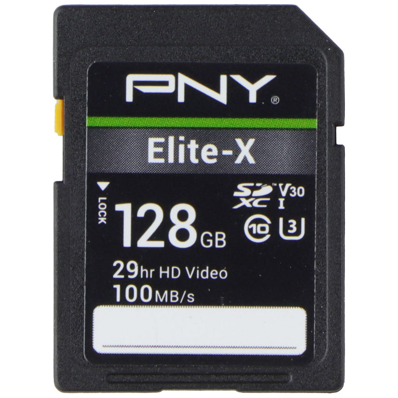 PNY 128GB Elite-X SDXC Flash Memory Card - Class 10 USH-I U3 V30 (100MB/s)