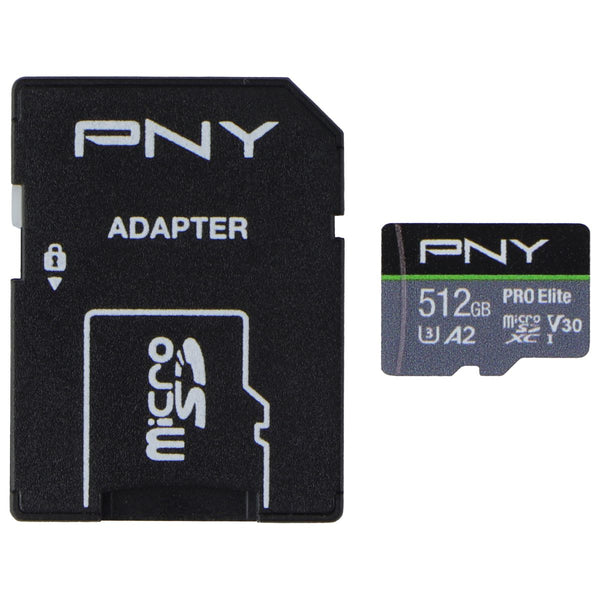 PNY 512GB PRO Elite microSDXC Flash Memory Card w/Adapter - Class 10 U3 100MB/s